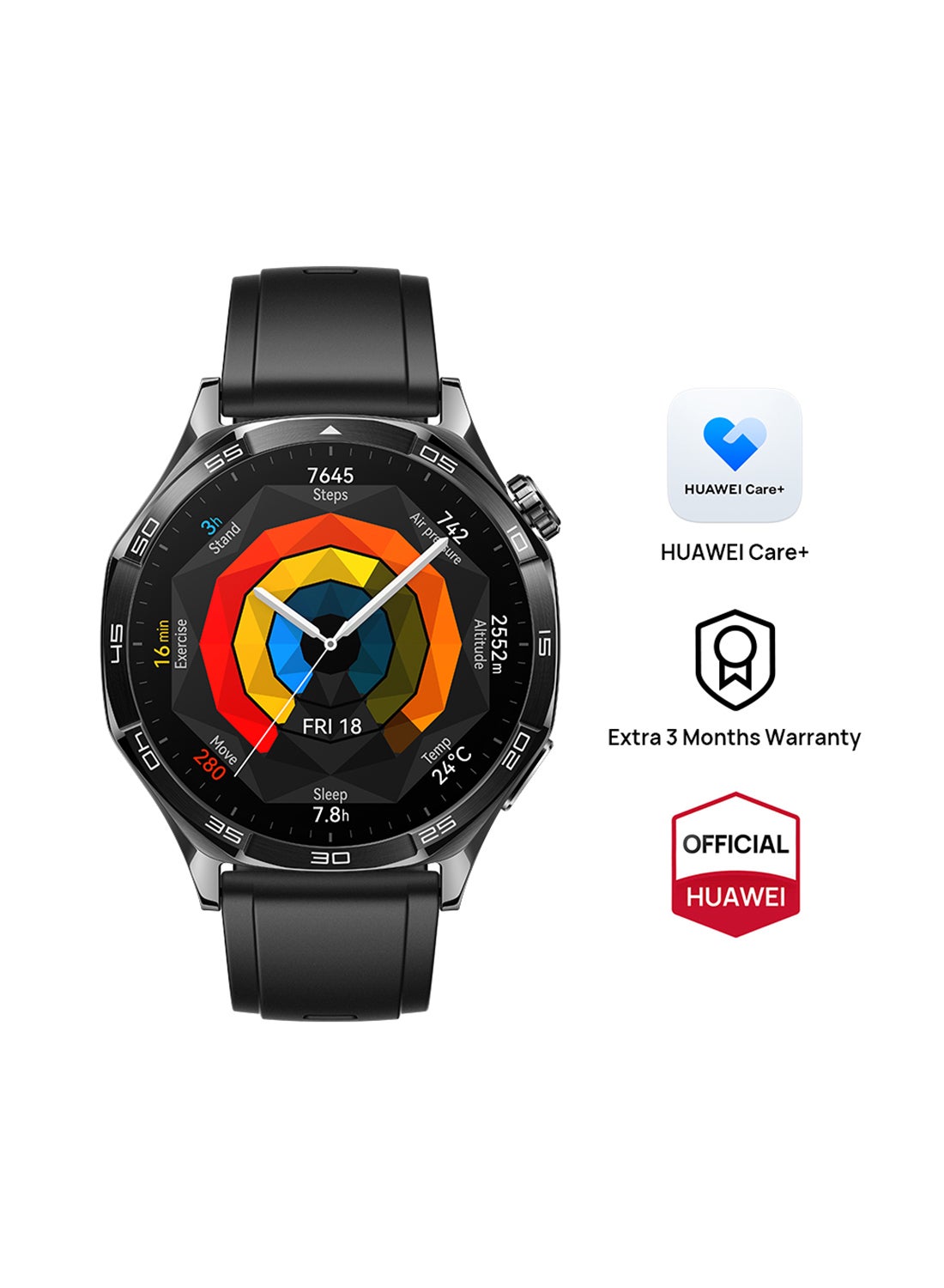 Watch GT 5 46mm Smartwatch, up to 14 Days Battery Life, All-new Running and Cycling Experience, Sharp-Edged Design Watch, Health Tracking, Compatible with iOS and Android Black