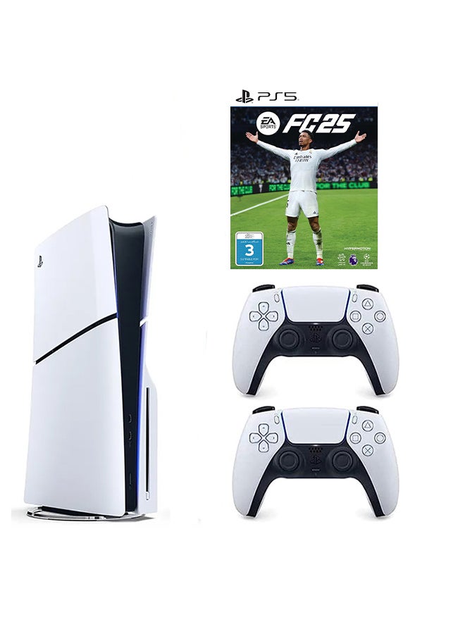 PlayStation 5 Disc Slim Console With Extra White Controller And FC 25