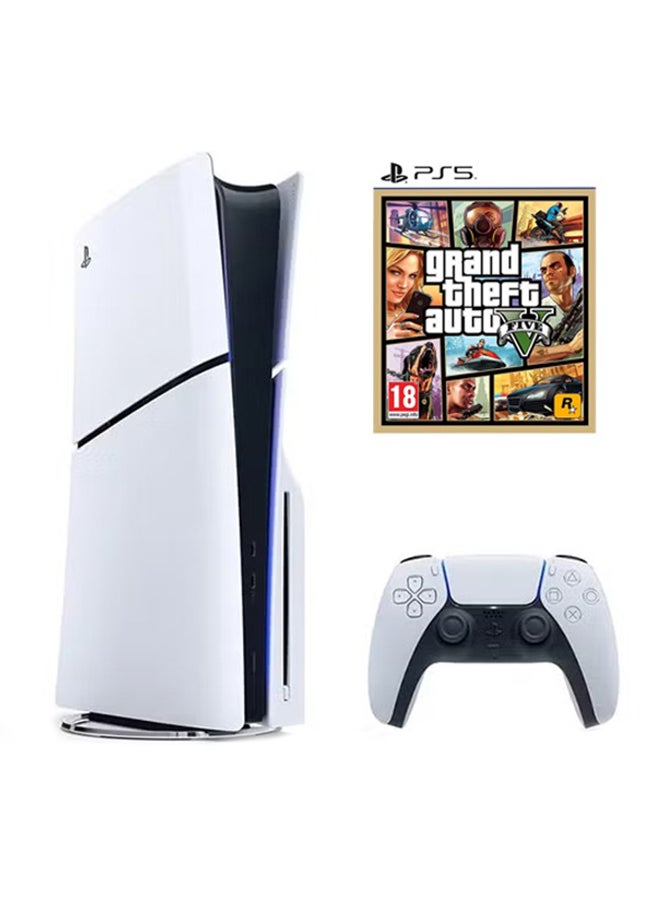 PlayStation 5 Slim Disc Console With Extra Controller Grand Theft Auto V