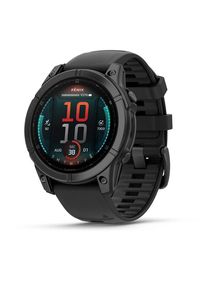 Fenix E - 47MM - Up To 16 Days Battery Life - 1.3"inch Amoled Display, Scratch Resistant, Corning ® Gorilla ® Glass, Heart Rate Monitor, All Day Stress Monitor, Advanced GPS Features,  Built-in GNSS and Sport Apps, iOS And Android Compatible Slate Gray
