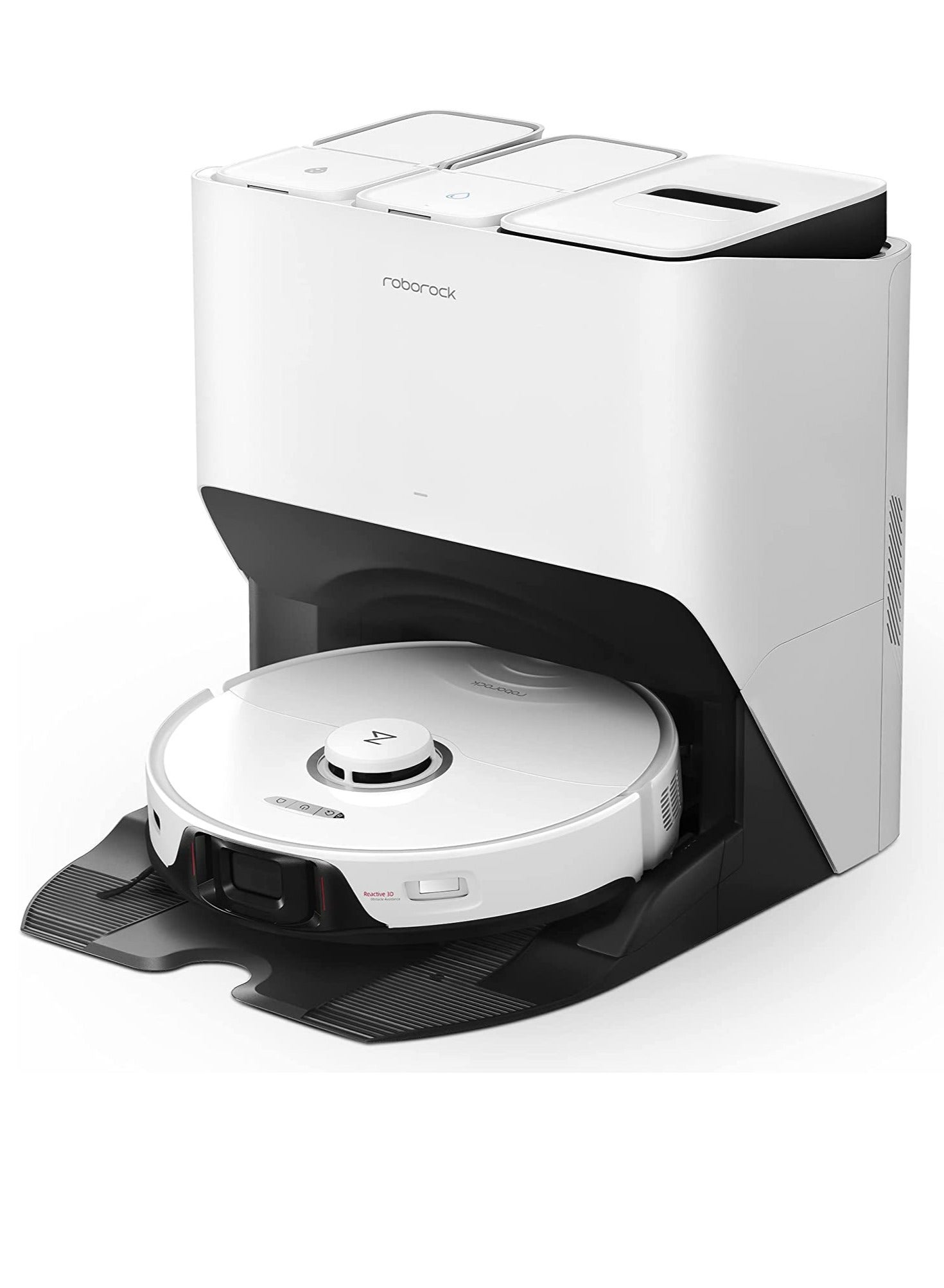 S8 Pro Ultra Robotic Vacuum And Mop, Auto-Drying, Self-Washing, Liftable Dual Brush And Sonic Mop, 6000Pa Suction, Self-Refilling, Self-Emptying, Reactive 3D Obstacle Avoidance 350 ml 69 W S81USP White