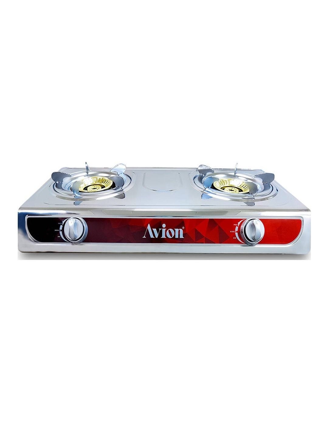 Avion Double Burner Gas Stove | DurableCast Iron Burner | Auto Ignition - |Energy Efficient Burners |Stainless Steel Body |Heat Resistant Electroplate Pan Support  | Low Gas Consumption | AGS25EP