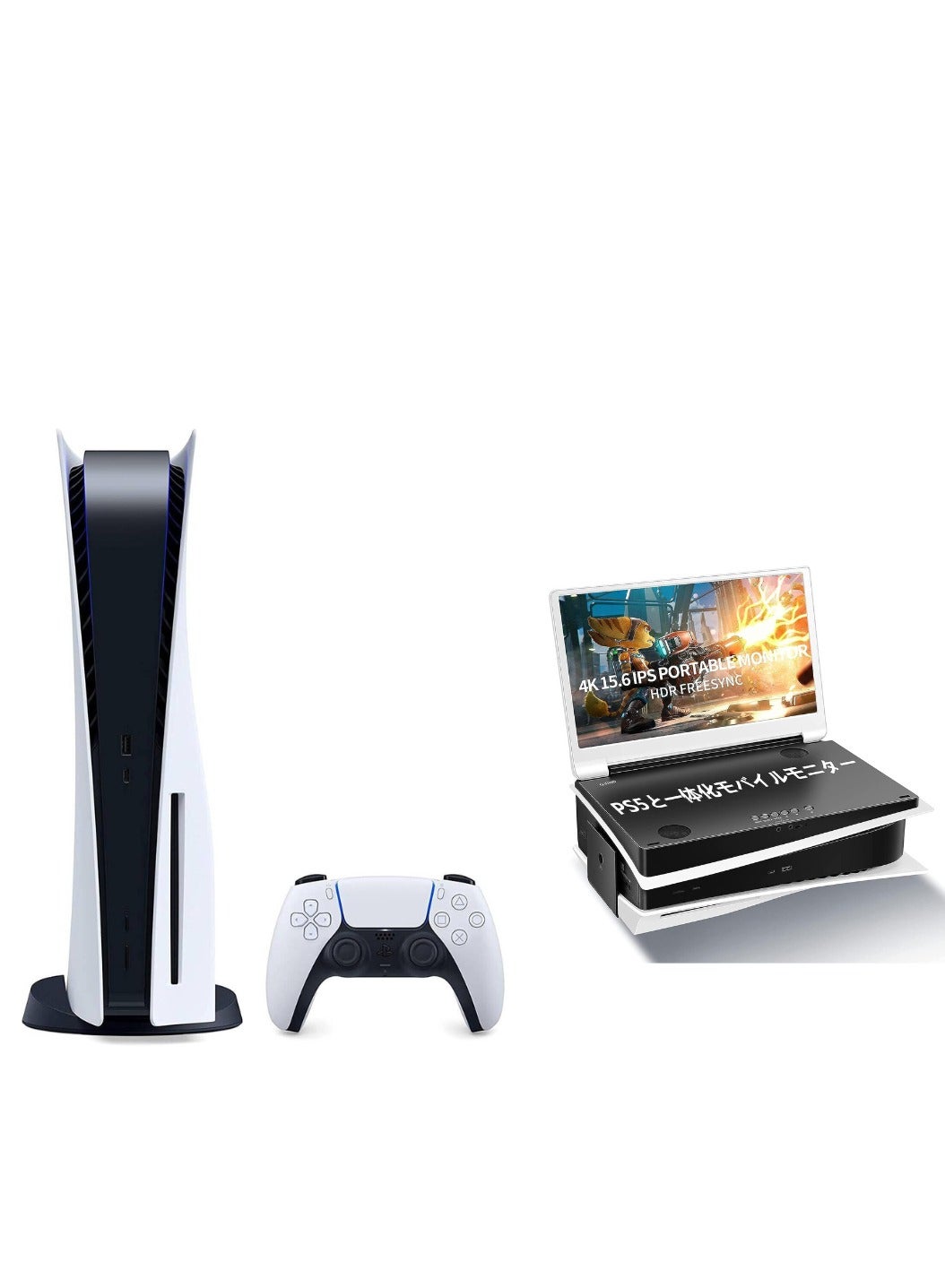 PlayStation 5 Console (Disc Version) + G-STORY 15.6" Inch IPS 4k 60Hz Portable Monitor