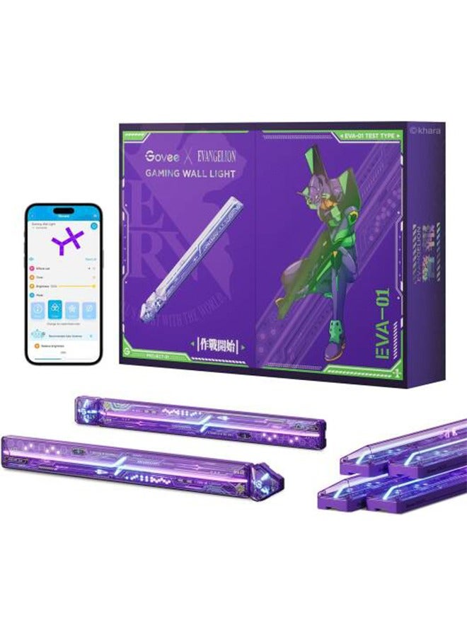 X Evangelion Gaming Wall Light, RGBIC Color Support, 12 Light Sections & 8 Connectors, High-Level DIY Customization, Sci-fi-like Smart Control Features, Wi-Fi + Bluetooth Connectivity | H6063
