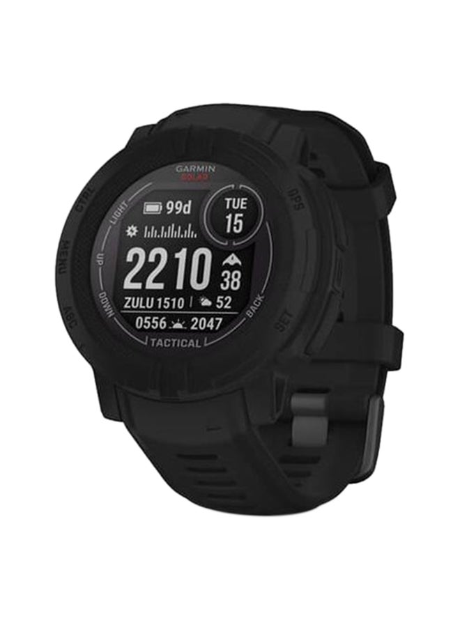 Instinct 2 Solar - 45MM - Tactical Edition - Up To 28 Days Battery Life - Scratch Resistant, Power Glass™, Heart Rate Monitor, All Day Stress Monitor, Tough Rugged GPS Enabled , Smart Notification, iOS and Android Compatible BLACK
