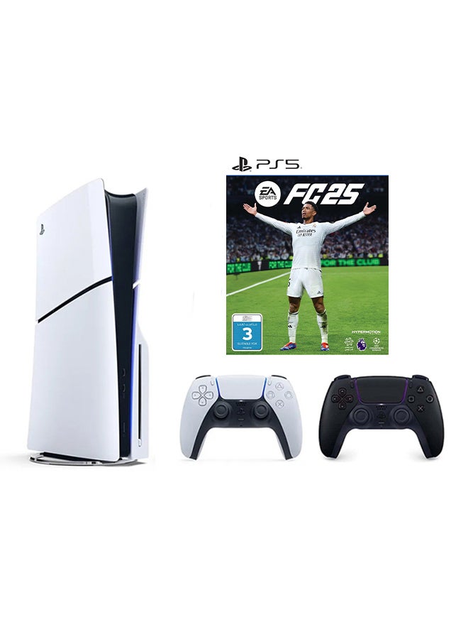 PlayStation 5 Disc Slim Console With Extra Black Controller And FC 25