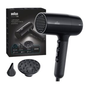 Hair Dryer Hd2.2 Light Weight, Fast Performance And Shine, 2200 Watts, 3 Heat Mode Plus Cool Shot Ion Black