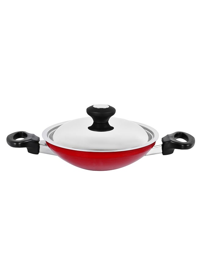 Appachatti with Stainless Steel With Lid Red/Silver/Black 20cm