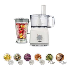 Food Processor Multi-Functional With 3 Interchangeable Disks, Blender, Whisk, Dough Maker Bowl 2 L 750 W FDP03.C0WH White