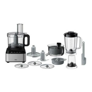 Food Processor 12 in 1, 2 Speeds, Pulse Function, 2.1L Bowl capacity, 1.2L Blender, Slicing and Grating disc, Citrus Juicer, Juice Extractor, Dough, 2.1 L 800 W FP3235SI Grey