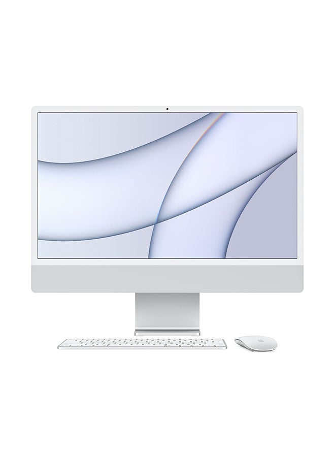 iMac All In One Desktop With 24-Inch Retina 4.5K Display, M1 Chip With 8‑Core CPU And 8‑Core GPU Processer/8GB RAM/256GB SSD/Integrated Graphics English Silver