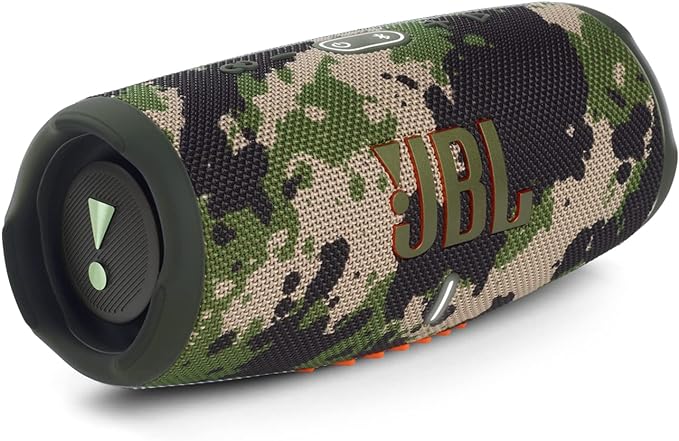 JBL Charge 5 Portable Speaker, Built-In Powerbank, Powerful Pro Sound, Dual Bass Radiators, 20H of Battery, IP67 Waterproof and Dustproof, Wireless Streaming, Connect - Squad, JBLCHARGE5SQUAD