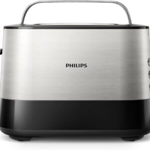 Philips Viva Collection Toaster - Wide 2 Slots, Built in Bun Warmer, Auto-off, 7 Toasting Levels - HD2637/91
