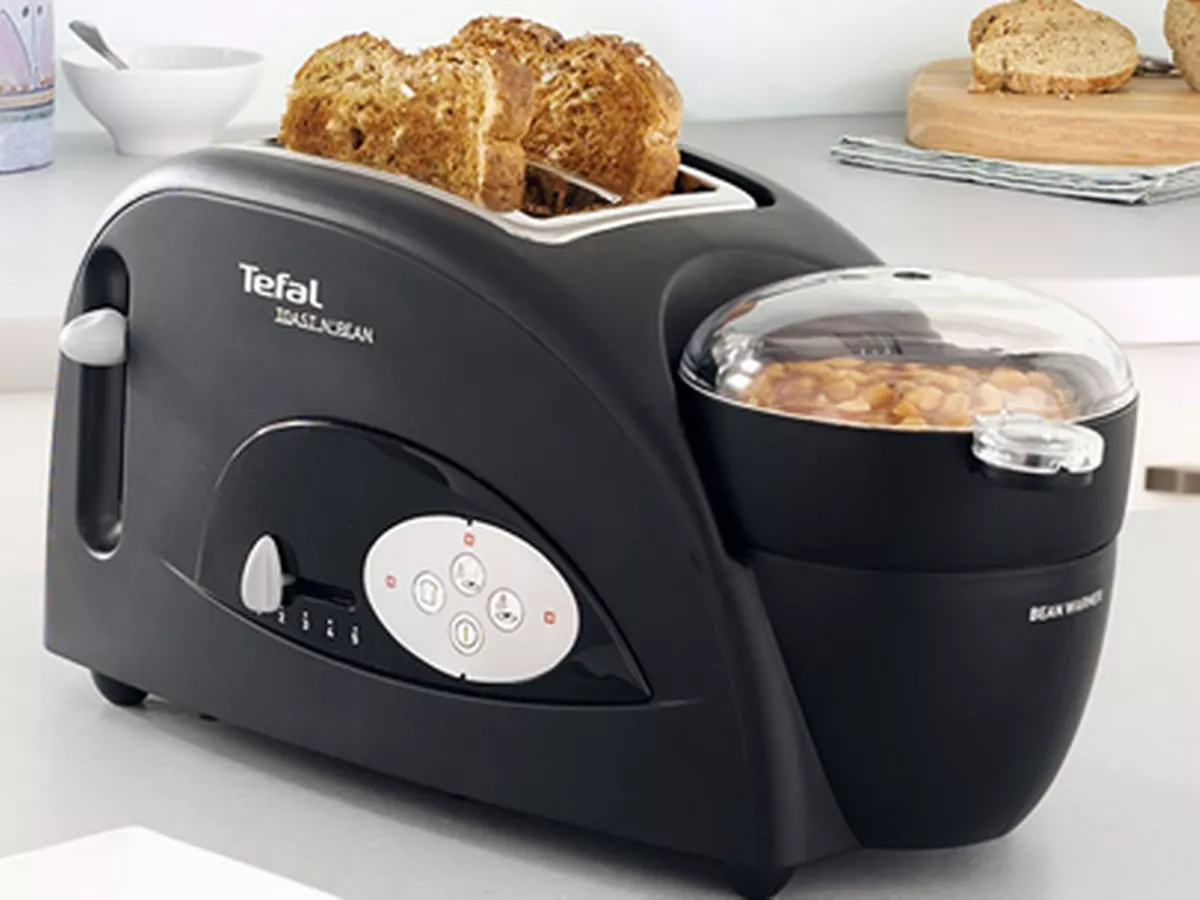 TT5528 Toast N’ Bean 2-Slice Toaster with Egg Cooker and Bean Warmer – 5 Browning Levels, Multifunction Breakfast Appliance
